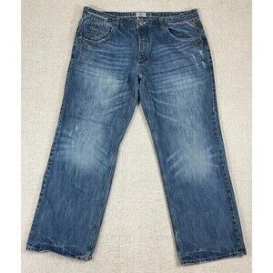 Parish Nation Jeans Men's 44x32 Blue Denim Button Fly Baggy Skater Hip Hop Y2K
